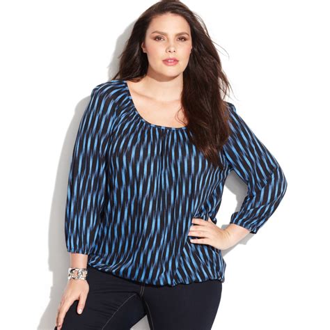 michael kors plus size peasant tops|Michael Kors plus dresses.